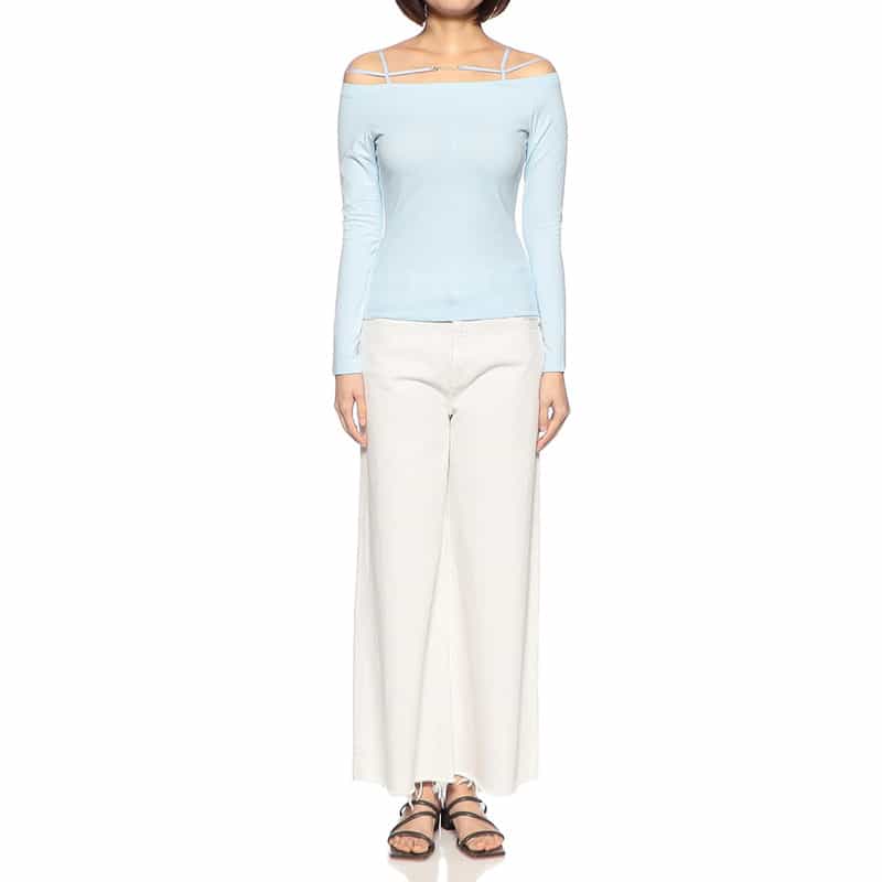 JACQUEMUS オフショルダー タイトカットソー LIGHT BLUE