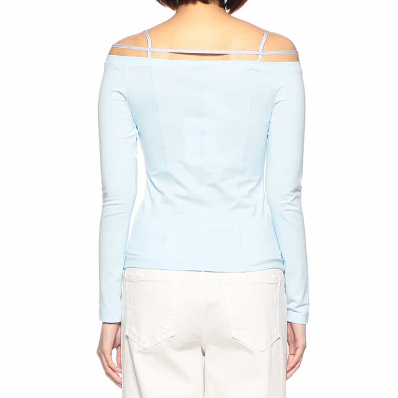 JACQUEMUS オフショルダー タイトカットソー LIGHT BLUE