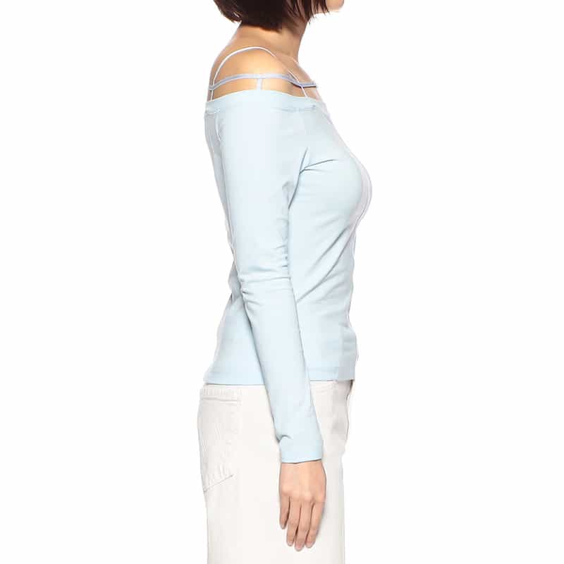 JACQUEMUS オフショルダー タイトカットソー LIGHT BLUE