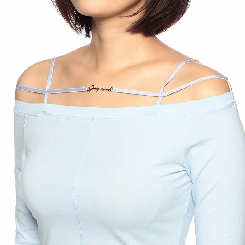 JACQUEMUS オフショルダー タイトカットソー LIGHT BLUE