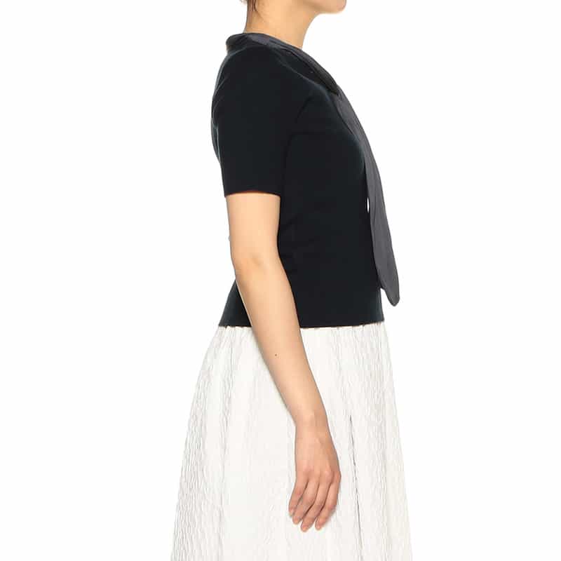 BARNEYS NEW YORK スカーフデザイン ニットプルオーバー DARK NAVY