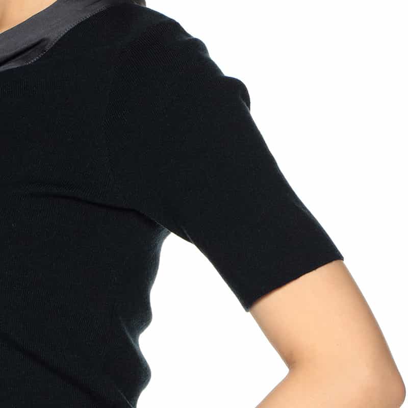 BARNEYS NEW YORK スカーフデザイン ニットプルオーバー DARK NAVY