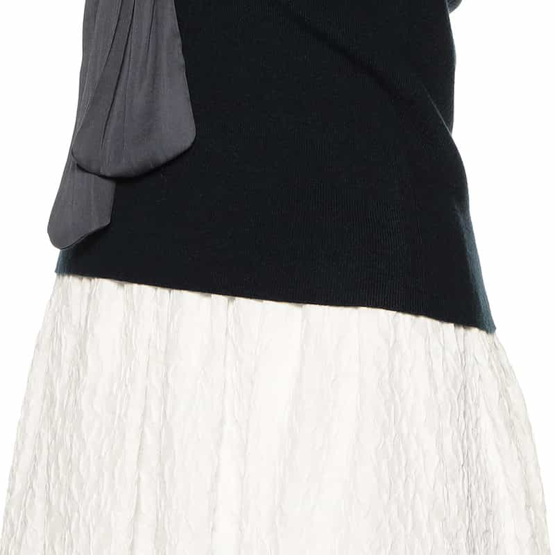 BARNEYS NEW YORK スカーフデザイン ニットプルオーバー DARK NAVY