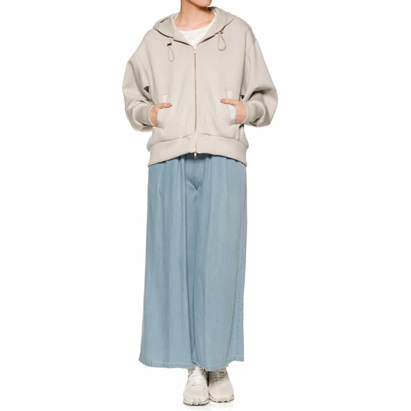 BARNEYS NEW YORK ウォッシャブル ジップアップパーカー LT GRAY