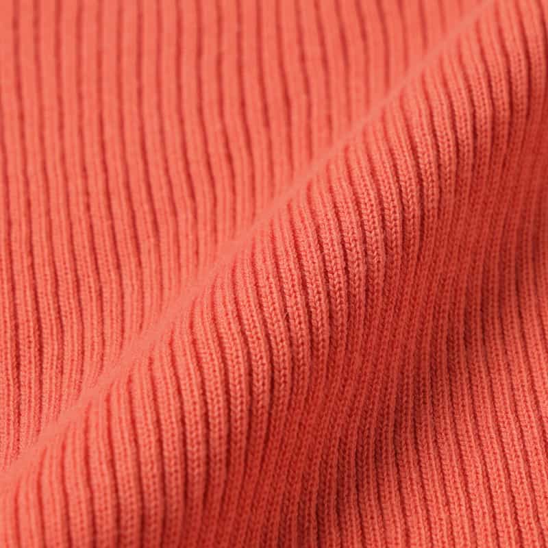 BARNEYS NEW YORK ウォッシャブル コットン素材 スクエアネック ホールガーメントリブニットプルオーバー CORAL