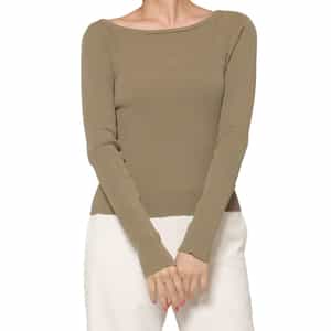 ウォッシャブル コットン素材 スクエアネック ホールガーメントリブニットプルオーバー