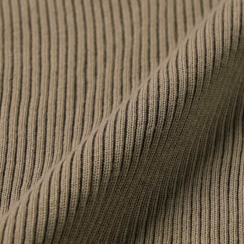 BARNEYS NEW YORK ウォッシャブル コットン素材 スクエアネック ホールガーメントリブニットプルオーバー LIGHT BROWN