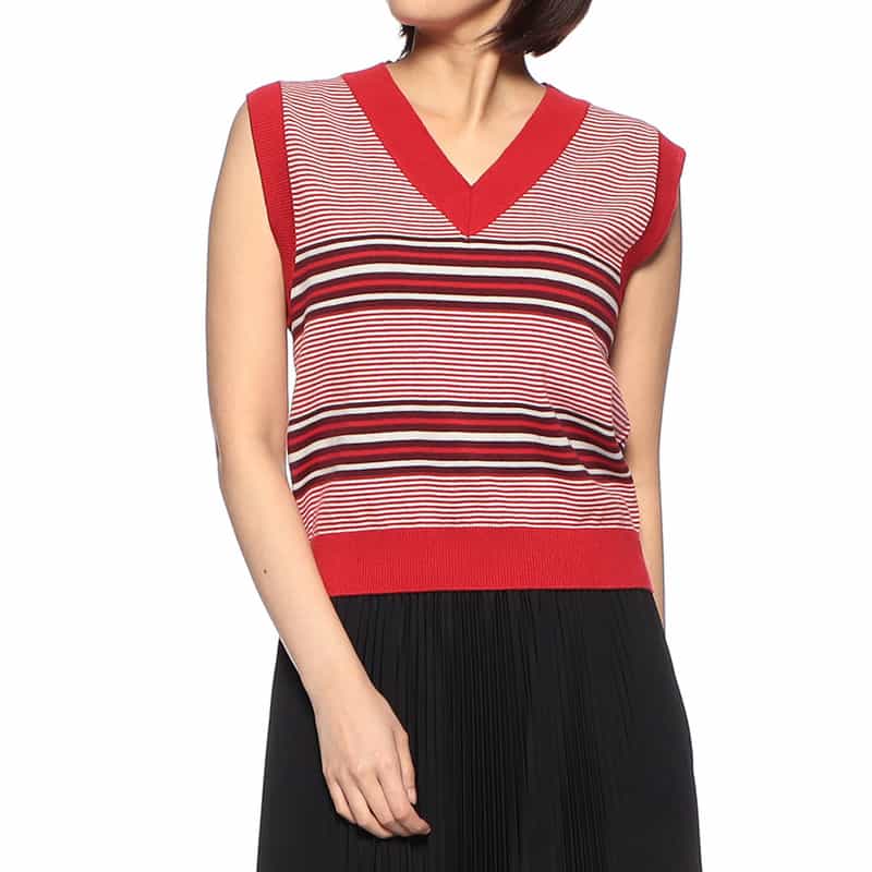 NOMA T.D. Vネックニットベスト RED