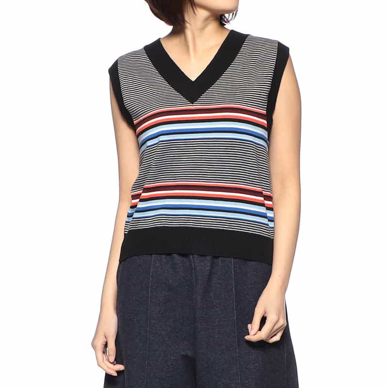 NOMA T.D. Vネックニットベスト MULTI COLOR
