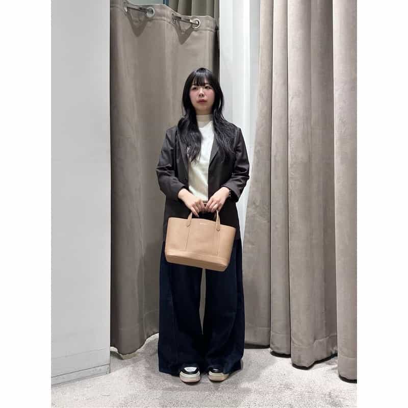 BARNEYS NEW YORK レザートートバッグ CAMEL