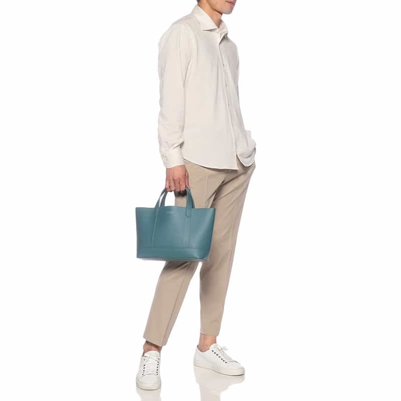BARNEYS NEW YORK レザートートバッグ TURQUOISE