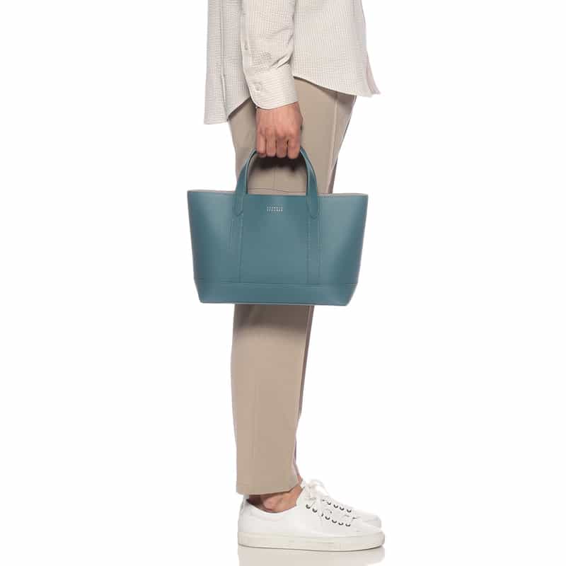BARNEYS NEW YORK レザートートバッグ TURQUOISE