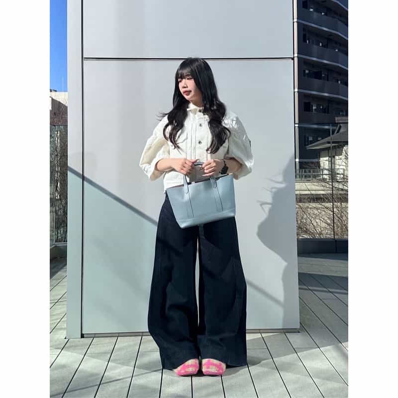 BARNEYS NEW YORK レザートートバッグ TURQUOISE