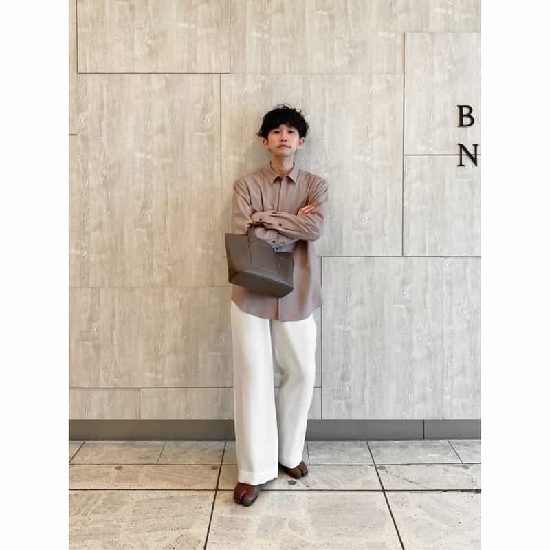 BARNEYS NEW YORK レザートートバッグ BROWN