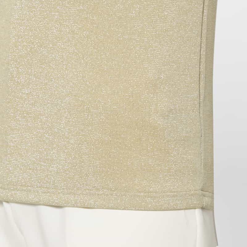 BARNEYS NEW YORK ウォッシャブル ハイネック ラメ入りカットソー GOLD