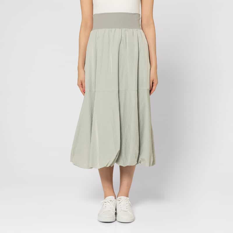 BARNEYS NEW YORK ウォッシャブル バルーンシルエットロングスカート LIGHT GRAY