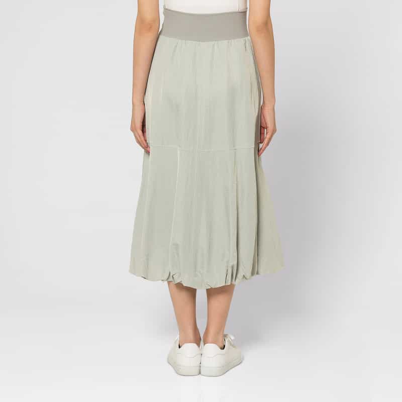 BARNEYS NEW YORK ウォッシャブル バルーンシルエットロングスカート LIGHT GRAY