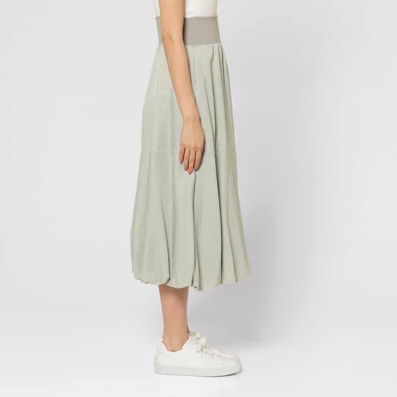 BARNEYS NEW YORK ウォッシャブル バルーンシルエットロングスカート LIGHT GRAY