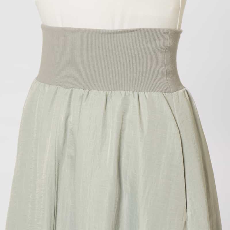 BARNEYS NEW YORK ウォッシャブル バルーンシルエットロングスカート LIGHT GRAY