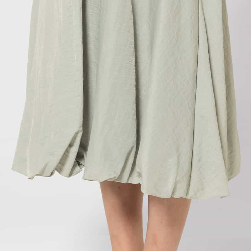 BARNEYS NEW YORK ウォッシャブル バルーンシルエットロングスカート LIGHT GRAY