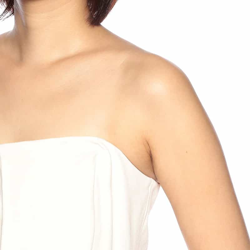 BARNEYS NEW YORK バックサテン ジョーゼットジャンプスーツ IVORY