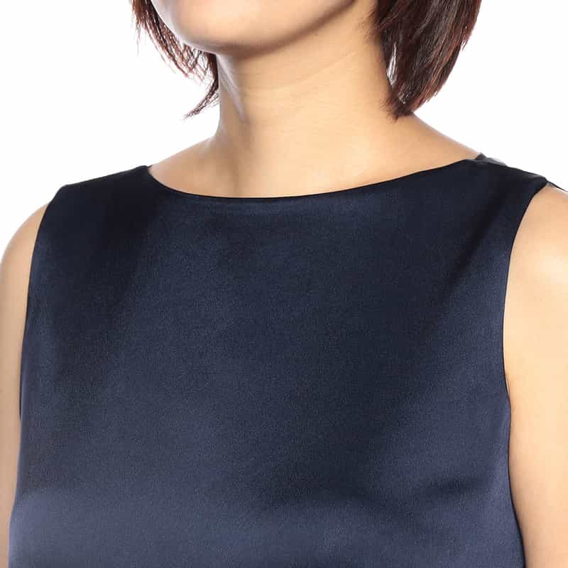 BARNEYS NEW YORK バックシアーマキシドレス NAVY