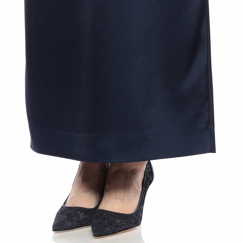 BARNEYS NEW YORK バックシアーマキシドレス NAVY