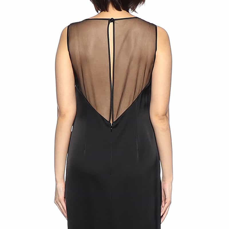 BARNEYS NEW YORK バックシアーマキシドレス BLACK