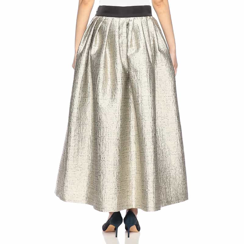 BARNEYS NEW YORK ジャカード素材ギャザーロングスカート LT GRAY