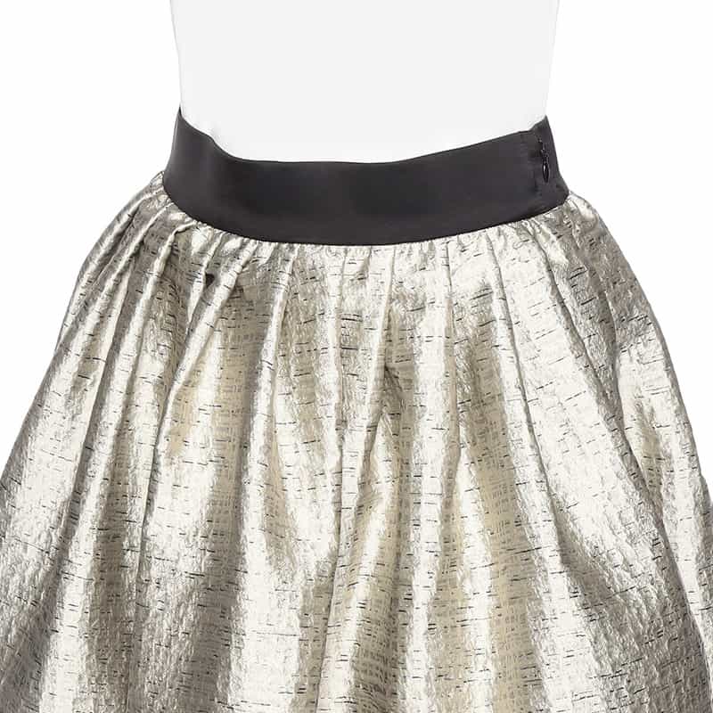 BARNEYS NEW YORK ジャカード素材ギャザーロングスカート LT GRAY