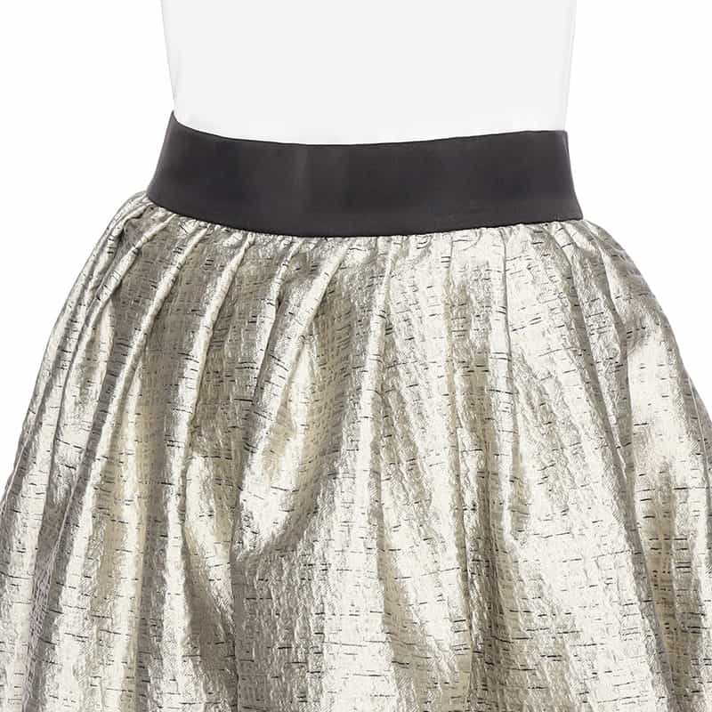 BARNEYS NEW YORK ジャカード素材ギャザーロングスカート LT GRAY