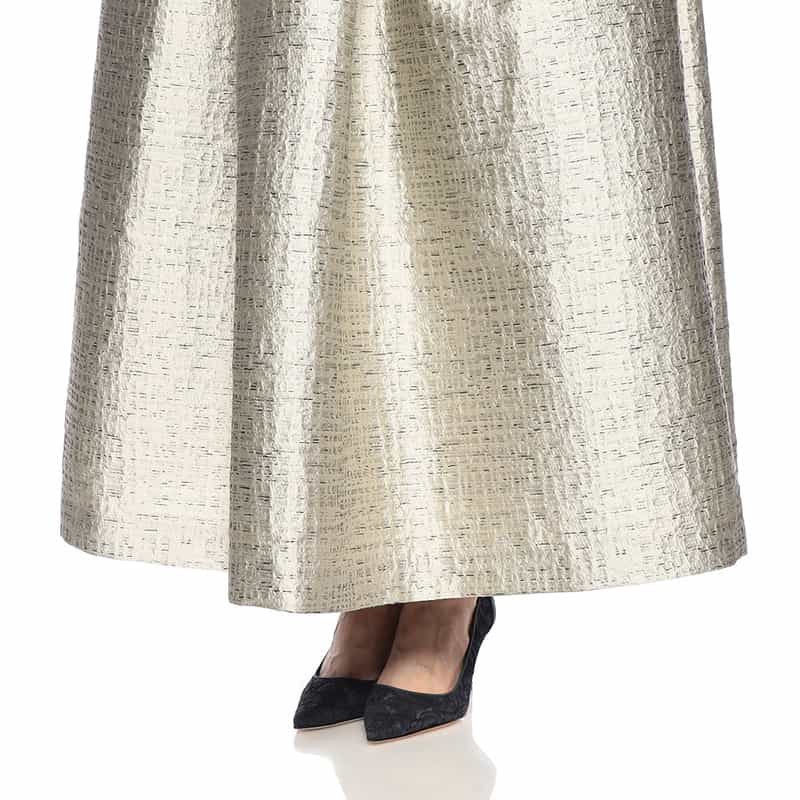 BARNEYS NEW YORK ジャカード素材ギャザーロングスカート LT GRAY