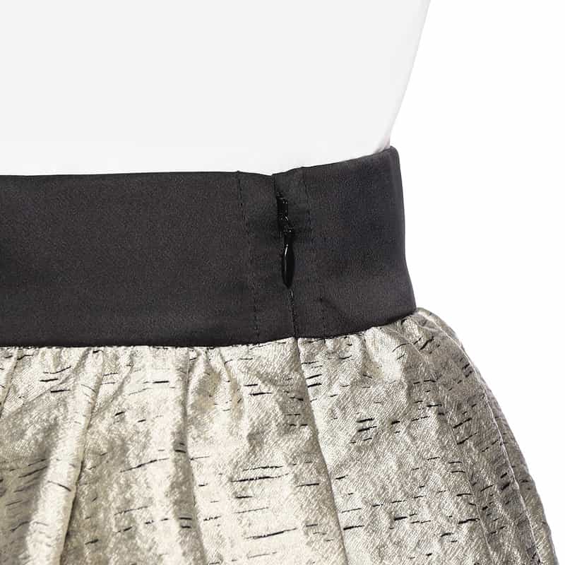 BARNEYS NEW YORK ジャカード素材ギャザーロングスカート LT GRAY