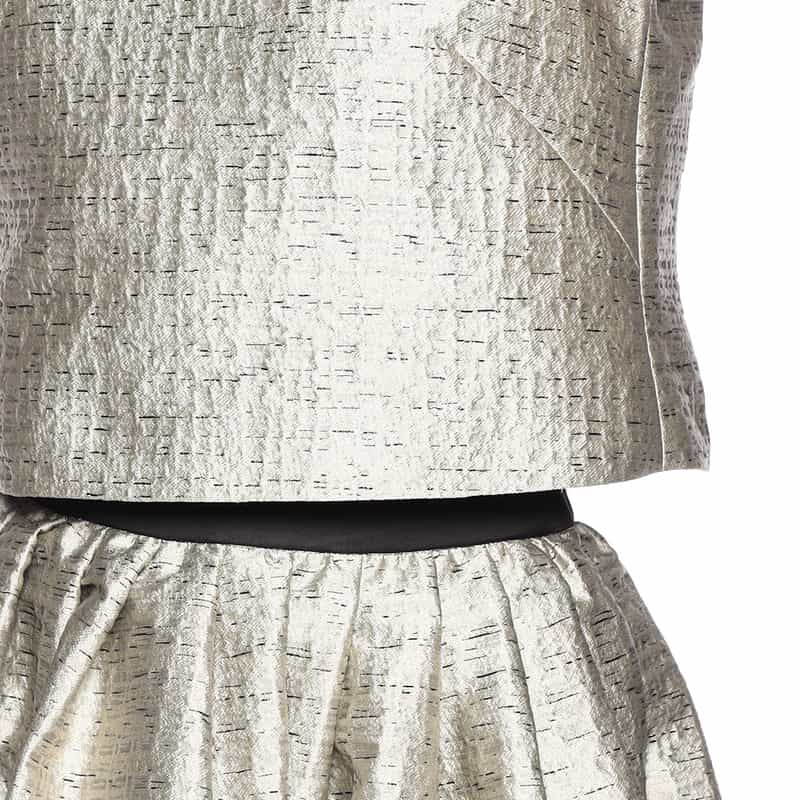 BARNEYS NEW YORK ジャカード素材バックジップブラウス LT GRAY