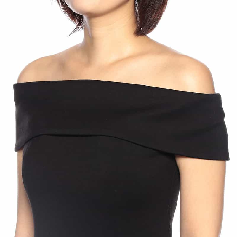 BARNEYS NEW YORK オフショルダードレス BLACK