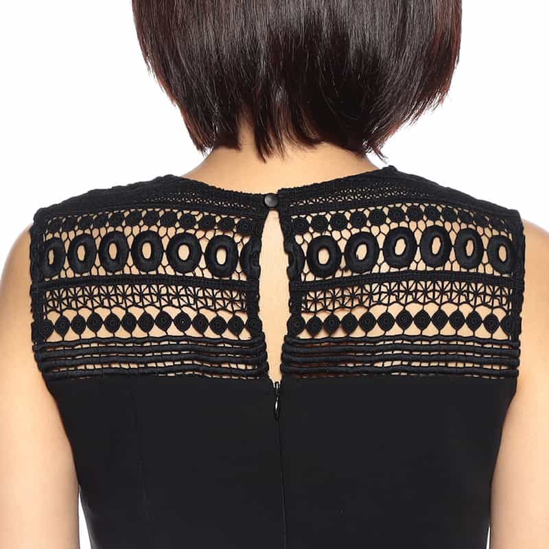 BARNEYS NEW YORK ジオメトリック柄レースドレス BLACK