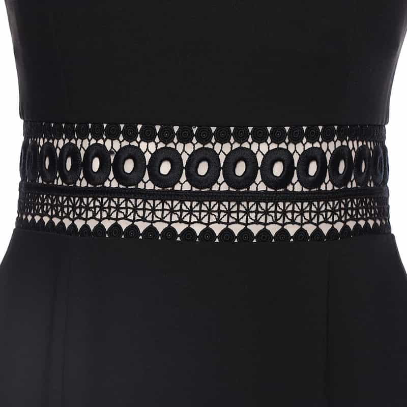 BARNEYS NEW YORK ジオメトリック柄レースドレス BLACK