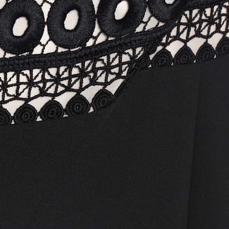 BARNEYS NEW YORK ジオメトリック柄レースドレス BLACK