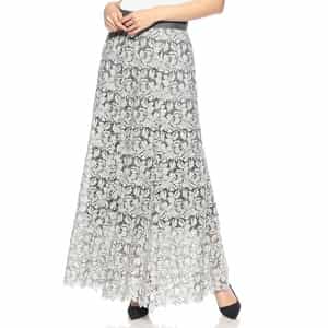 フラワーレース フレアロングスカート