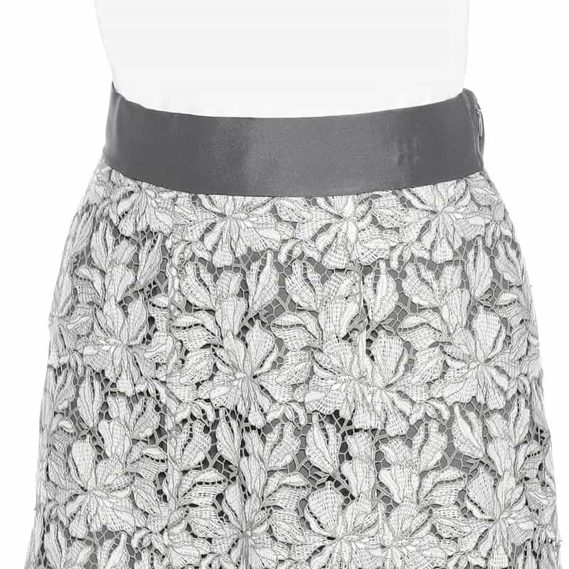 BARNEYS NEW YORK フラワーレース フレアロングスカート LIGHT GREEN