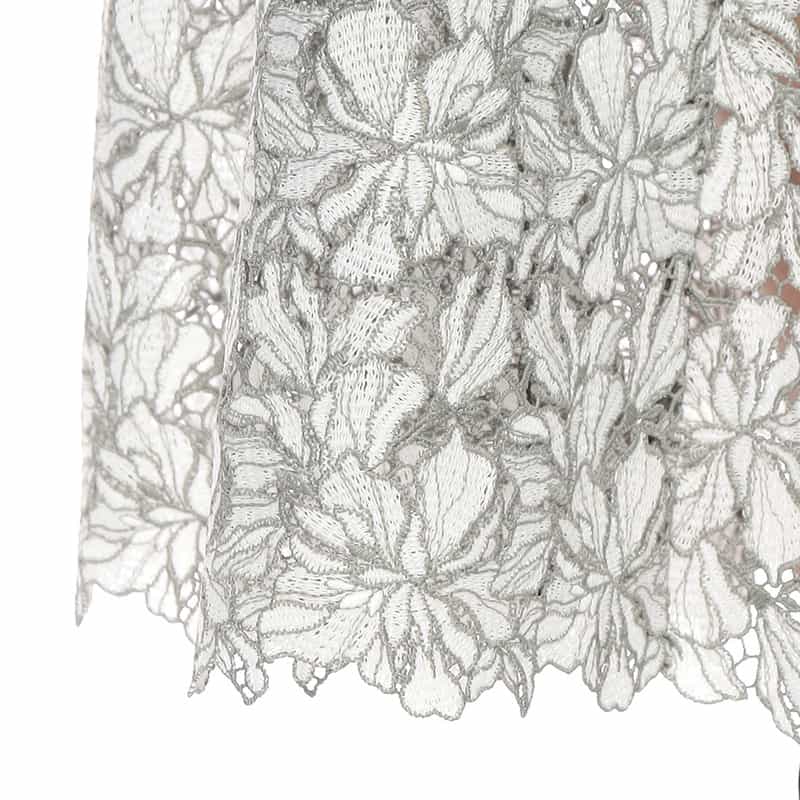 BARNEYS NEW YORK フラワーレース フレアロングスカート LIGHT GREEN