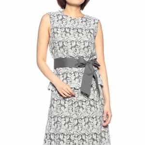 フラワーレース ウエストリボンブラウス