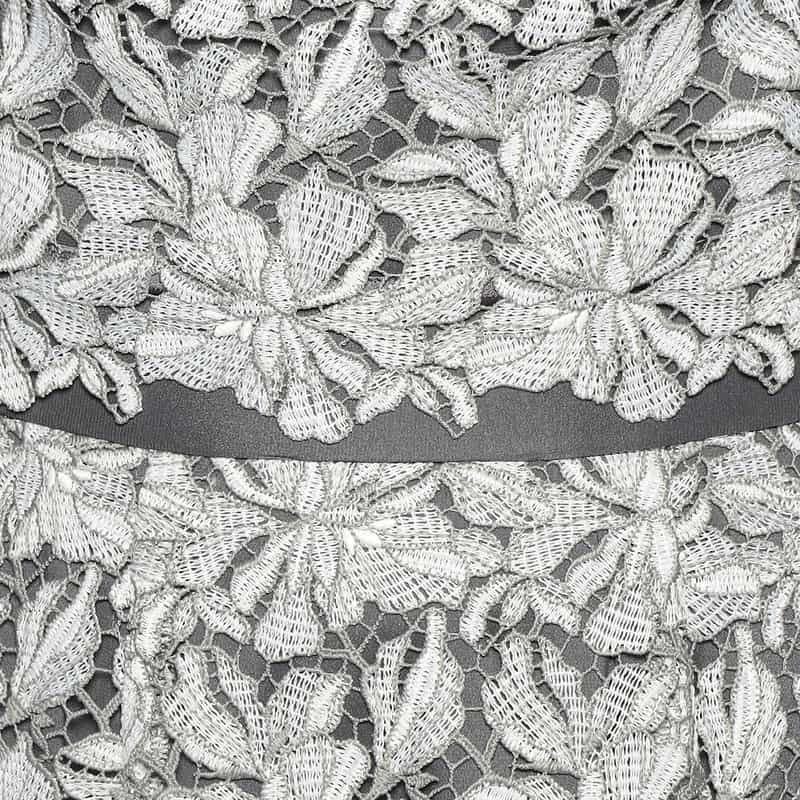 BARNEYS NEW YORK フラワーレース ウエストリボンブラウス LIGHT GREEN