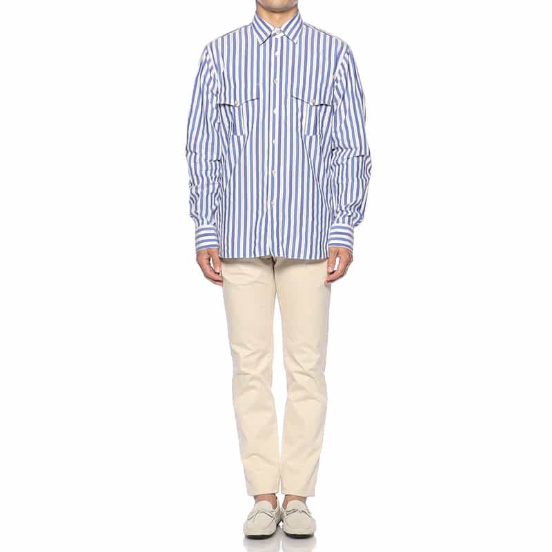 ALESSANDRO GHERARDI ストライプ柄シャツ BLUE