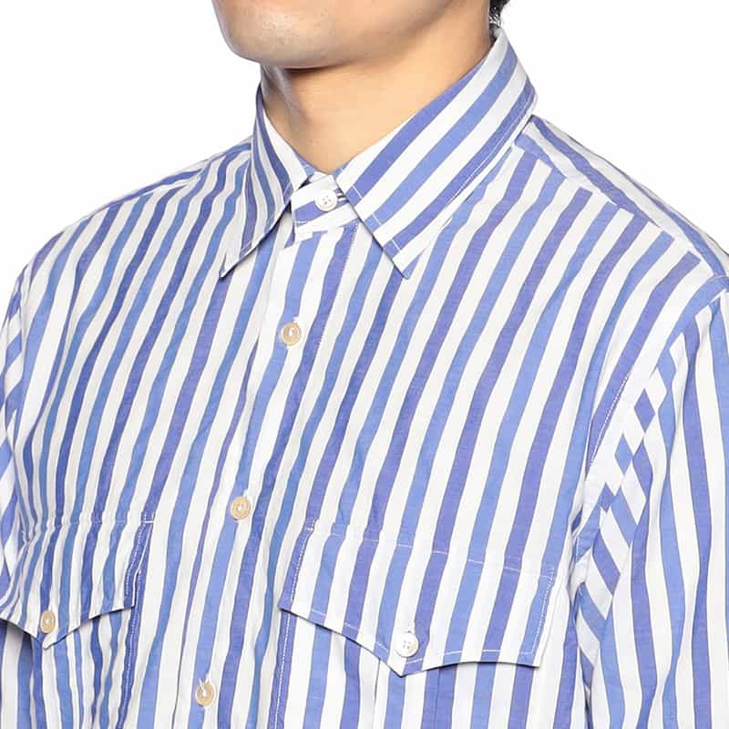 ALESSANDRO GHERARDI ストライプ柄シャツ BLUE