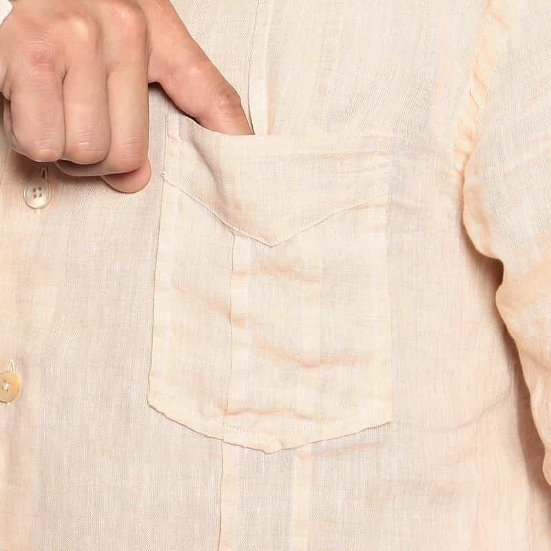 ALESSANDRO GHERARDI リネンキューバシャツ BEIGE