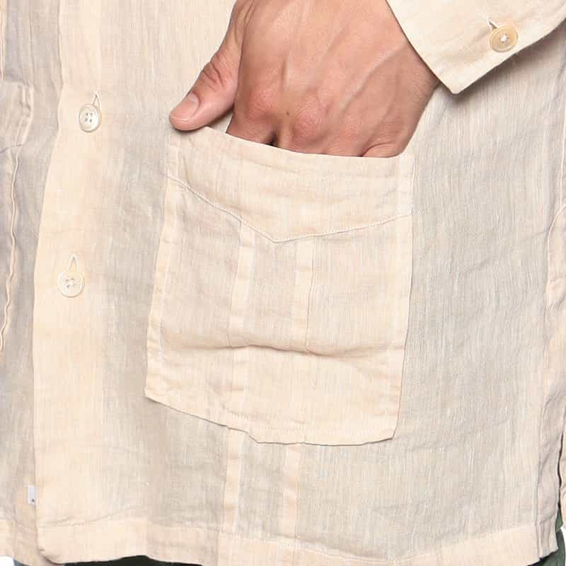 ALESSANDRO GHERARDI リネンキューバシャツ BEIGE