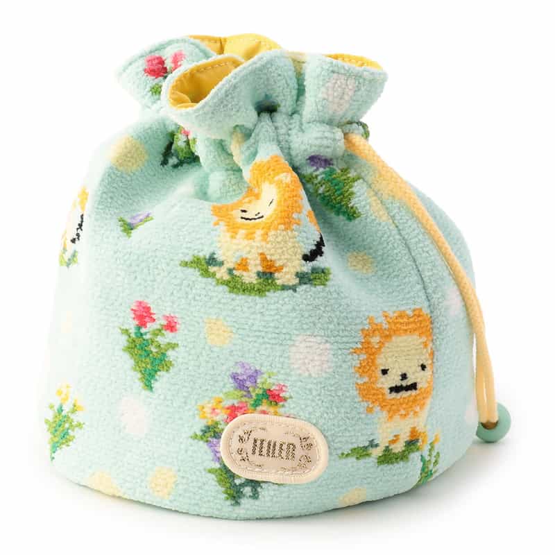 FEILER 限定ライオン＆ドット柄巾着 LIGHT GREEN