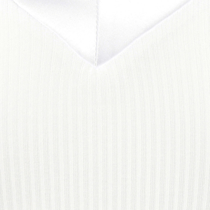 OSCALITO Vネック リブタンクトップ WHITE