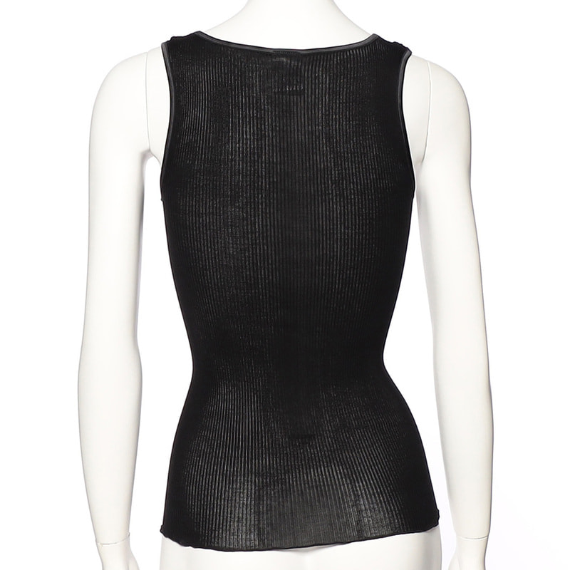 OSCALITO Vネック リブタンクトップ BLACK